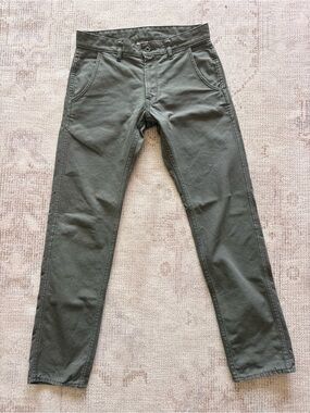 Railcar Fine Goods Slim Straight Olive/Gray Pants